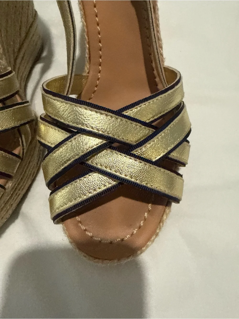 kate spade Metallic Gold Wedge Espadrille Sandals